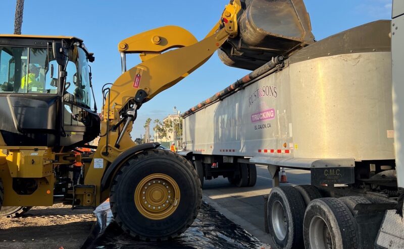 MRP 14 Loading haul trucks with non hazardous soil tractor dumping into trailer